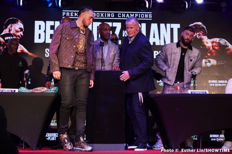 Caleb Plant, David Benavidez hostile kickoff press conference