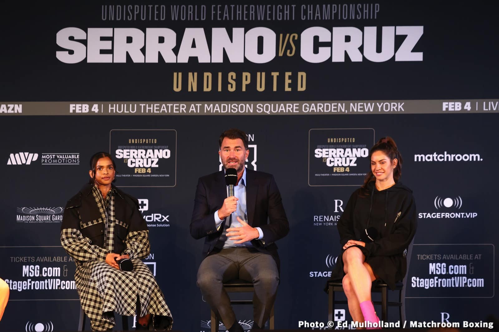 Boxing photo: Alycia Baumgardner, Amanda Serrano, Richardson Hitchins image Amanda Serrano vs Erika Cruz: Start Time, Date, How To Watch