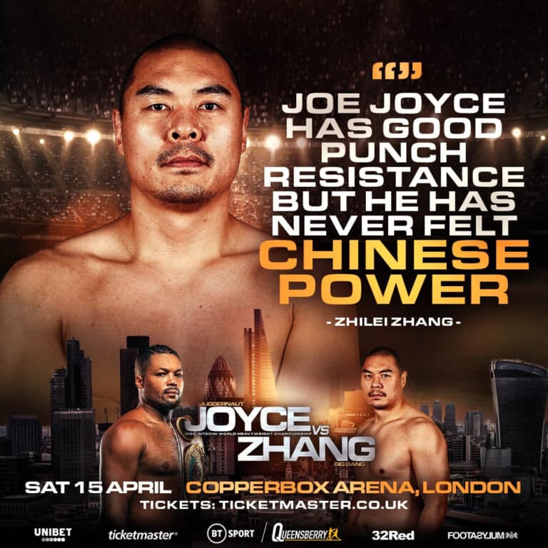 Zhilei Zhang believes he'll hurt Joe Joyce on April 15th