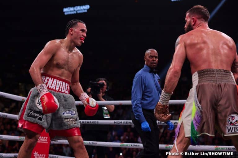 Results / Photos: David Benavidez Outslugs Caleb Plant!