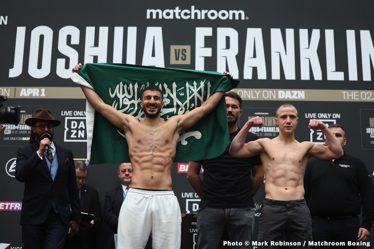 Joshua vs Franklin Official DAZN Weigh In Results