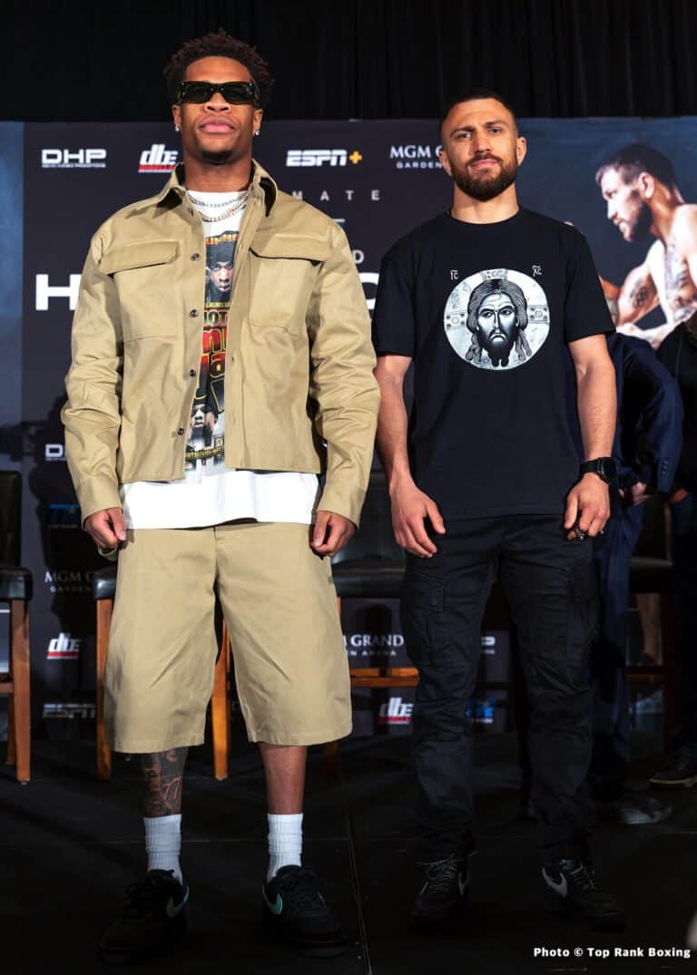 Devin Haney vs. Lomachenko - first face-off, size difference is huge