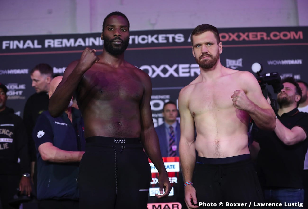 Lawrence Okolie 200 vs. David Light 198 1/4 - weigh-in results for Saturday in Manchester