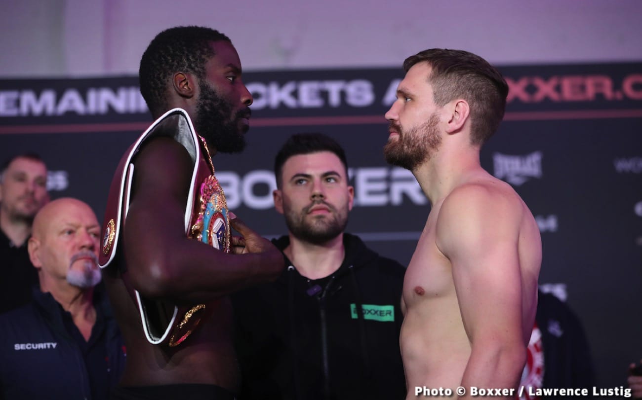 Lawrence Okolie 200 vs. David Light 198 1/4 - weigh-in results for Saturday in Manchester