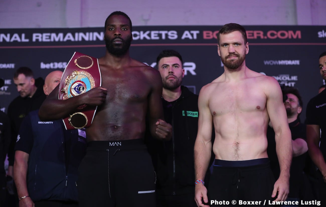 Lawrence Okolie 200 vs. David Light 198 1/4 - weigh-in results for Saturday in Manchester