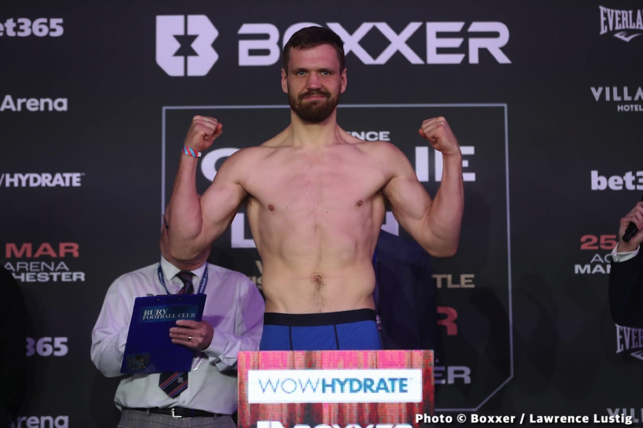 Lawrence Okolie 200 vs. David Light 198 1/4 - weigh-in results for Saturday in Manchester