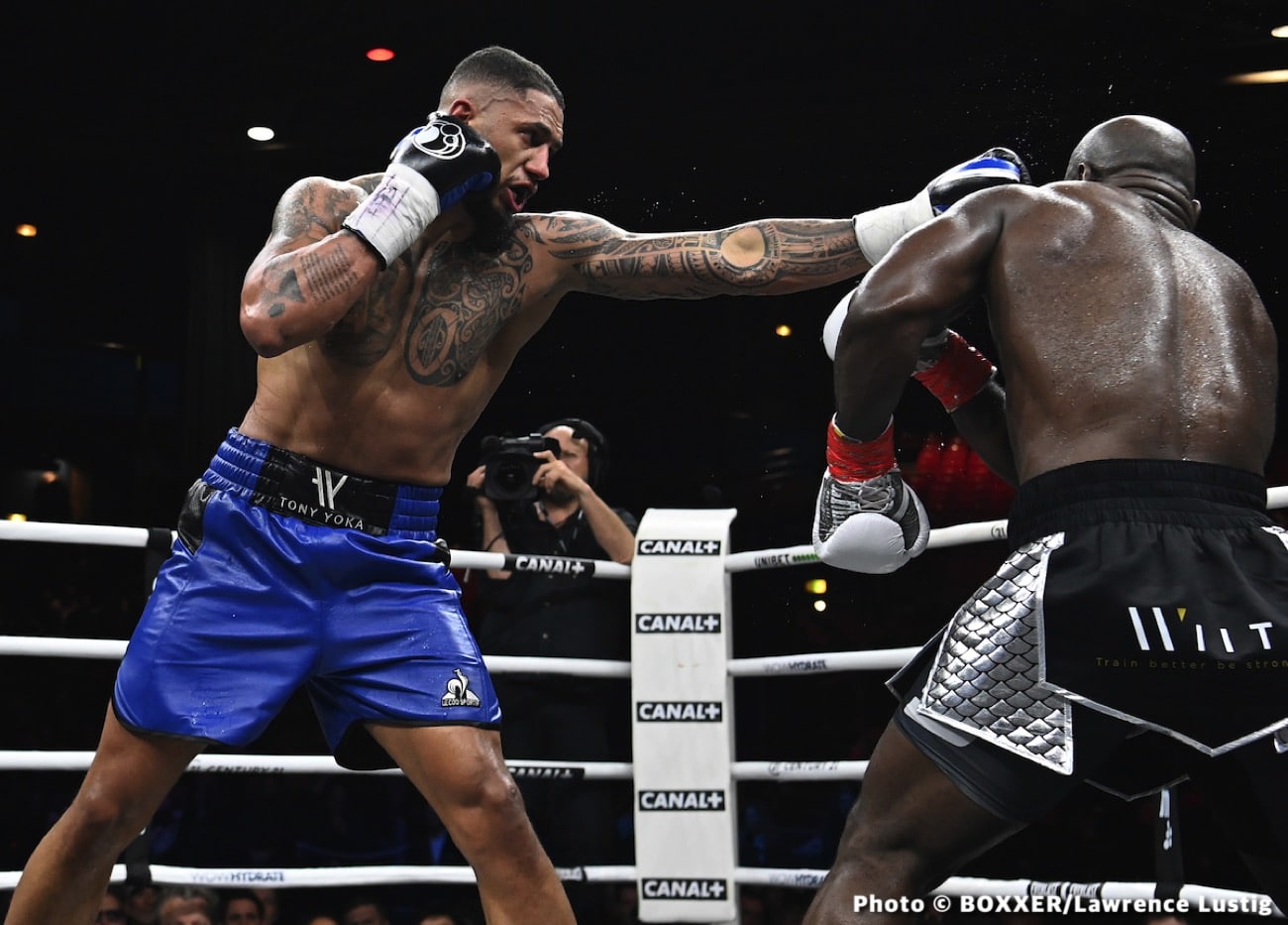 Boxing photo: Carlos Takam, Tony Yoka image Photos: Takam Upsets Yoka, Azeez wins Euro title in Paris!