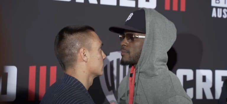 Tszyu, Harrison Come Face-To-Face; Tszyu Says His Rival “Looks Fragile”