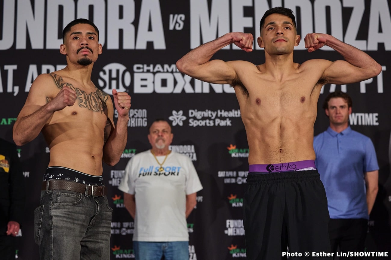 Boxing photo: Brian Mendoza, Sebastian Fundora image Results: Brian Mendoza upsets Fundora!