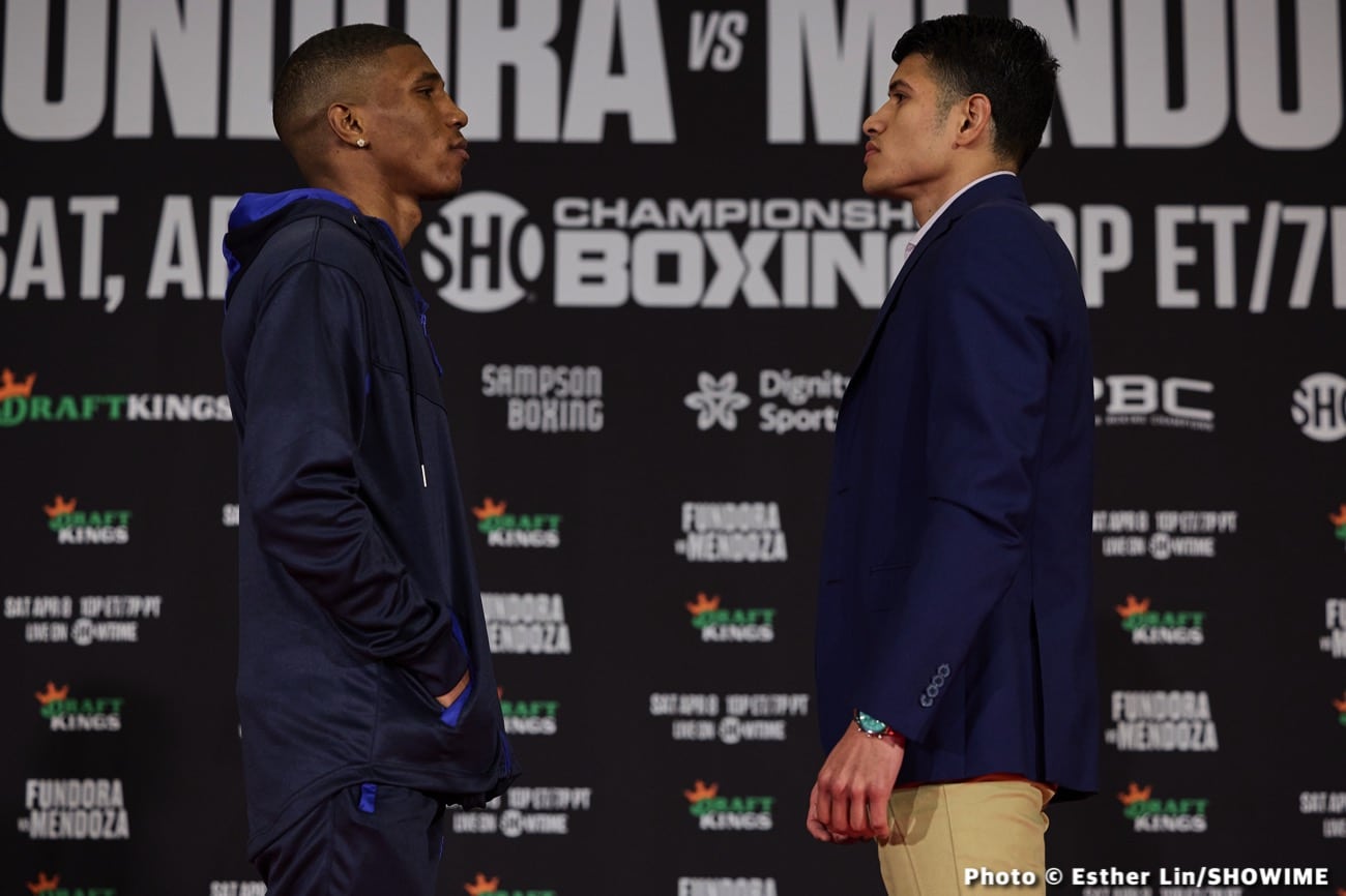 Boxing photo: Brian Mendoza, Sebastian Fundora image Results: Brian Mendoza upsets Fundora!