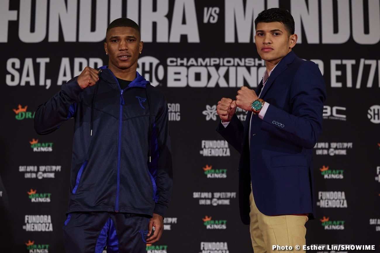 Boxing photo: Brian Mendoza, Sebastian Fundora image Results: Brian Mendoza upsets Fundora!
