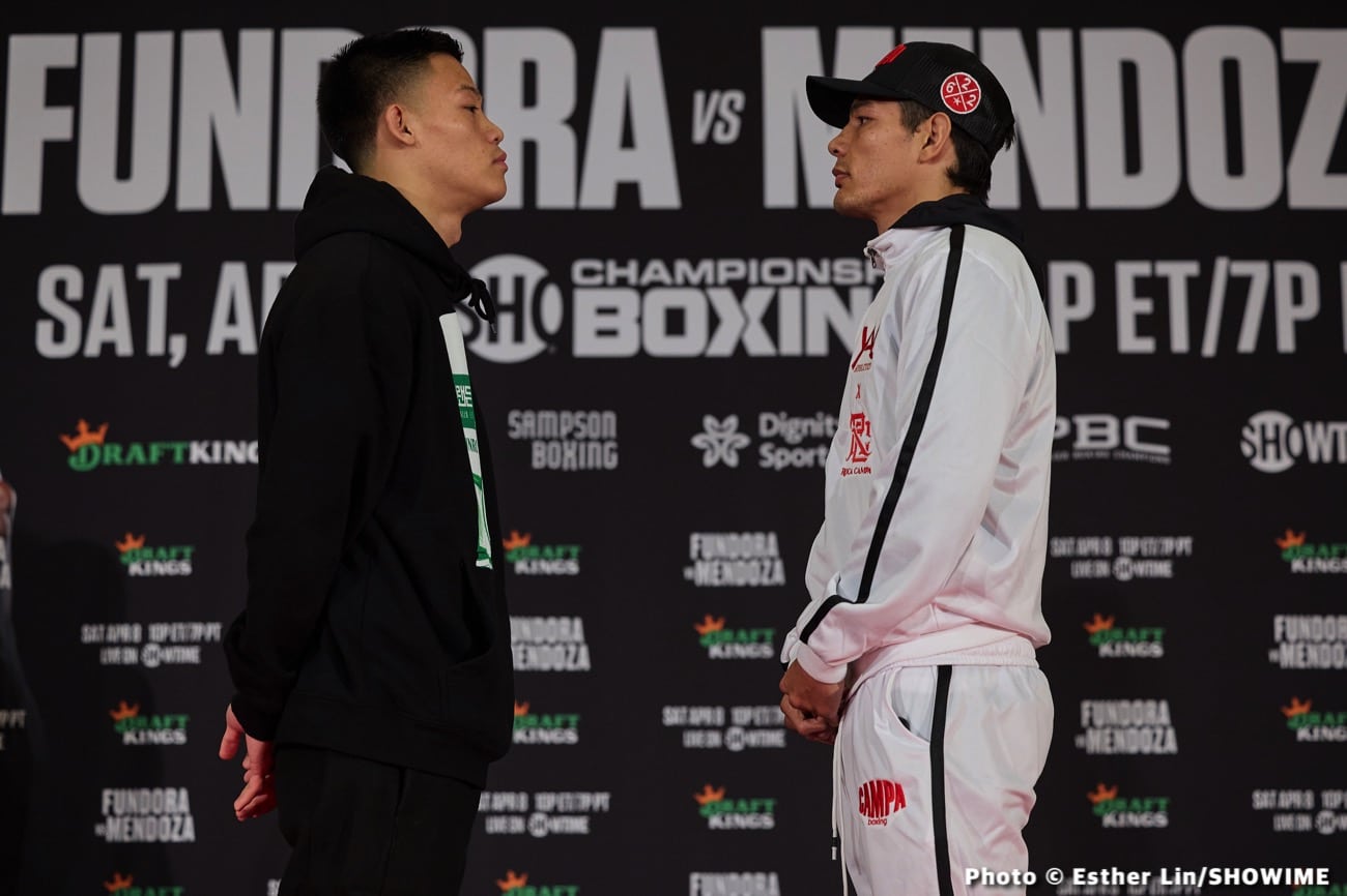 Boxing photo: Brian Mendoza, Sebastian Fundora image Results: Brian Mendoza upsets Fundora!