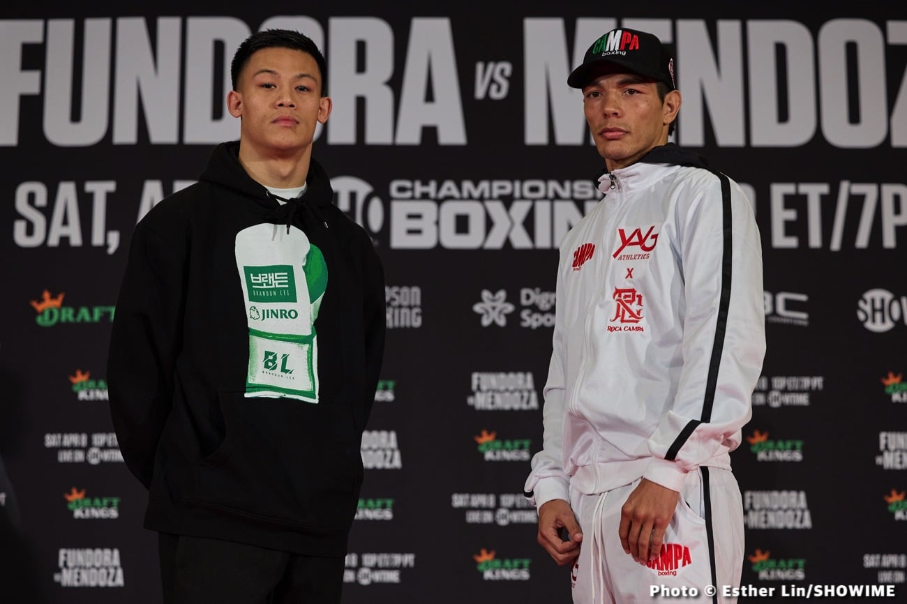 Boxing photo: Brian Mendoza, Sebastian Fundora image Results: Brian Mendoza upsets Fundora!