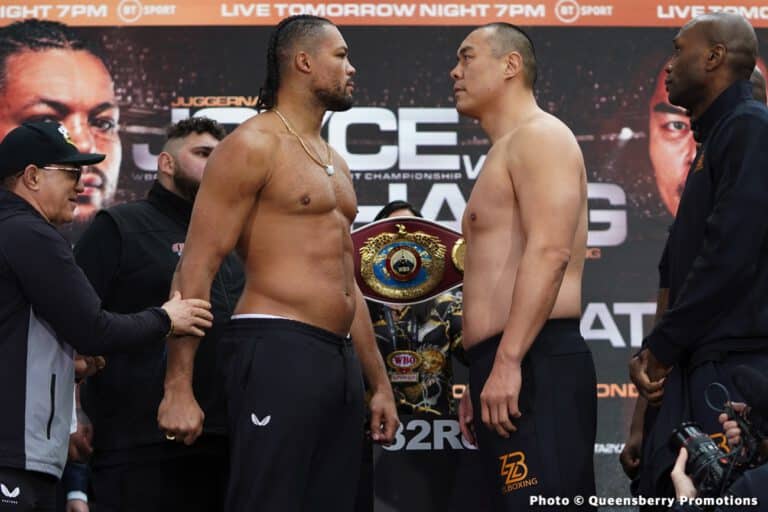 Joyce vs. Zhang Official ESPN+ & BT Sport Weights