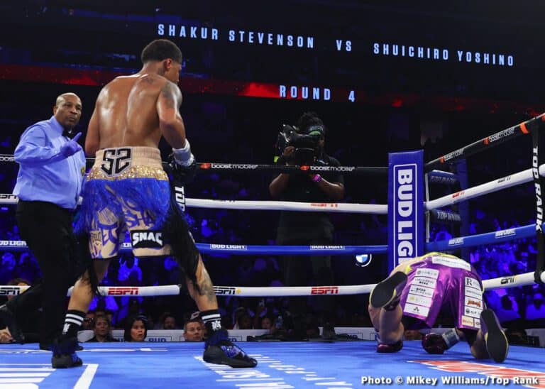 Shakur Stevenson destroys Shuichiro Yoshino - Boxing results