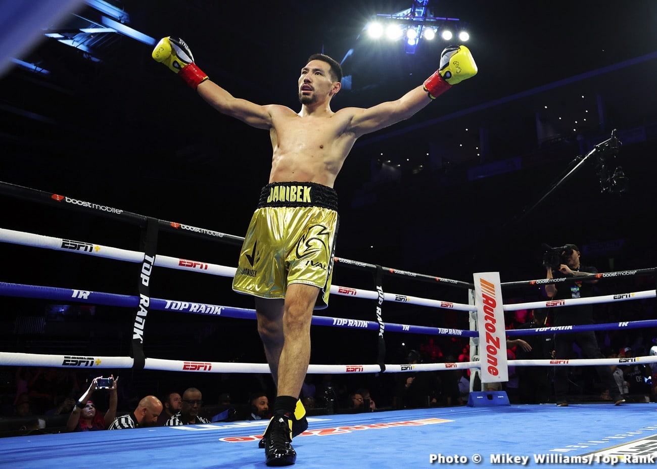 Janibek Alimkhanuly destroys Steven Butler - Boxing results
