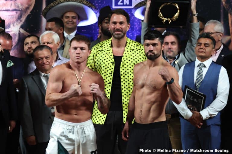 Canelo vs. Ryder DAZN Weigh In & Photos