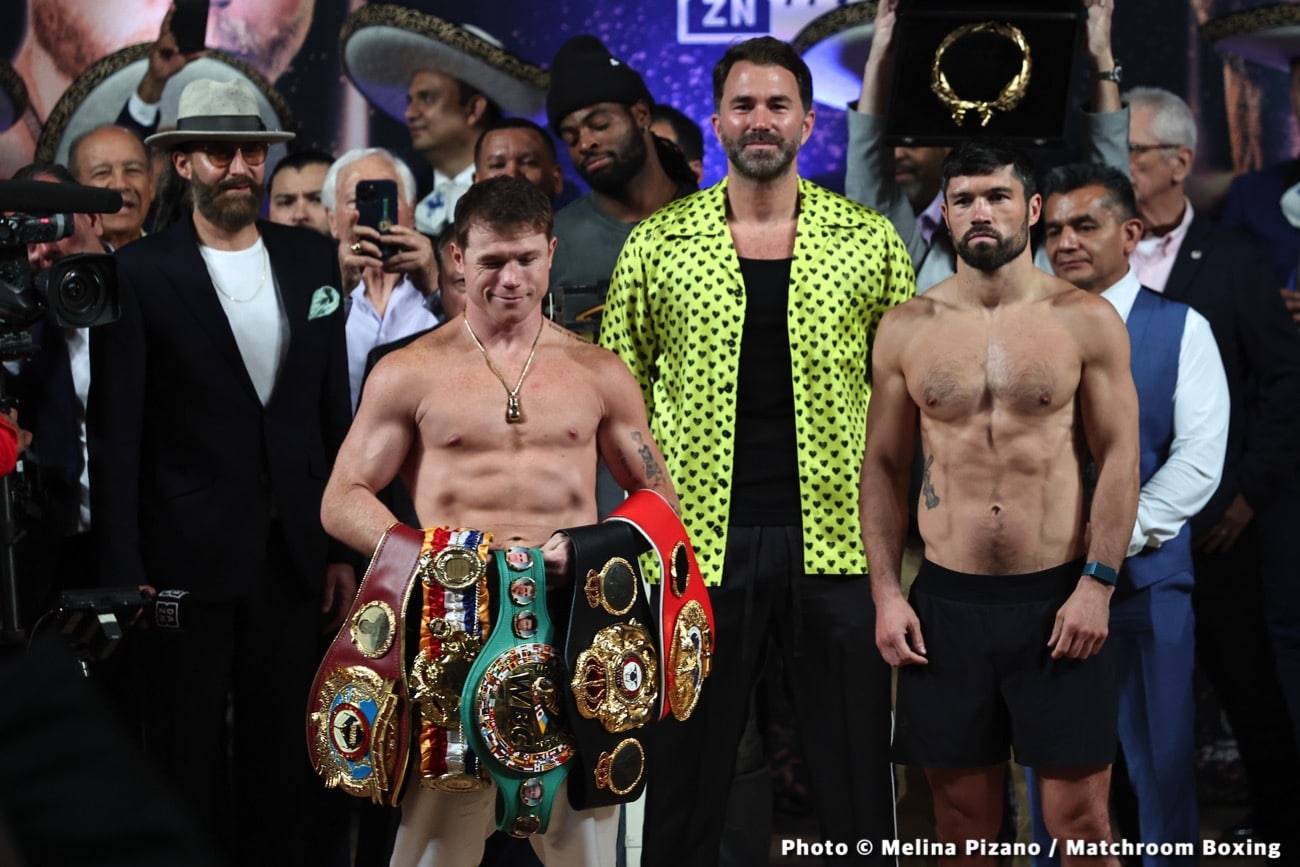 Boxing photo: Canelo Alvarez, John Ryder, Julio Cesar Martinez, Oleksandr Gvozdyk, Ronal Batista image Canelo vs. Ryder DAZN Weigh In & Photos