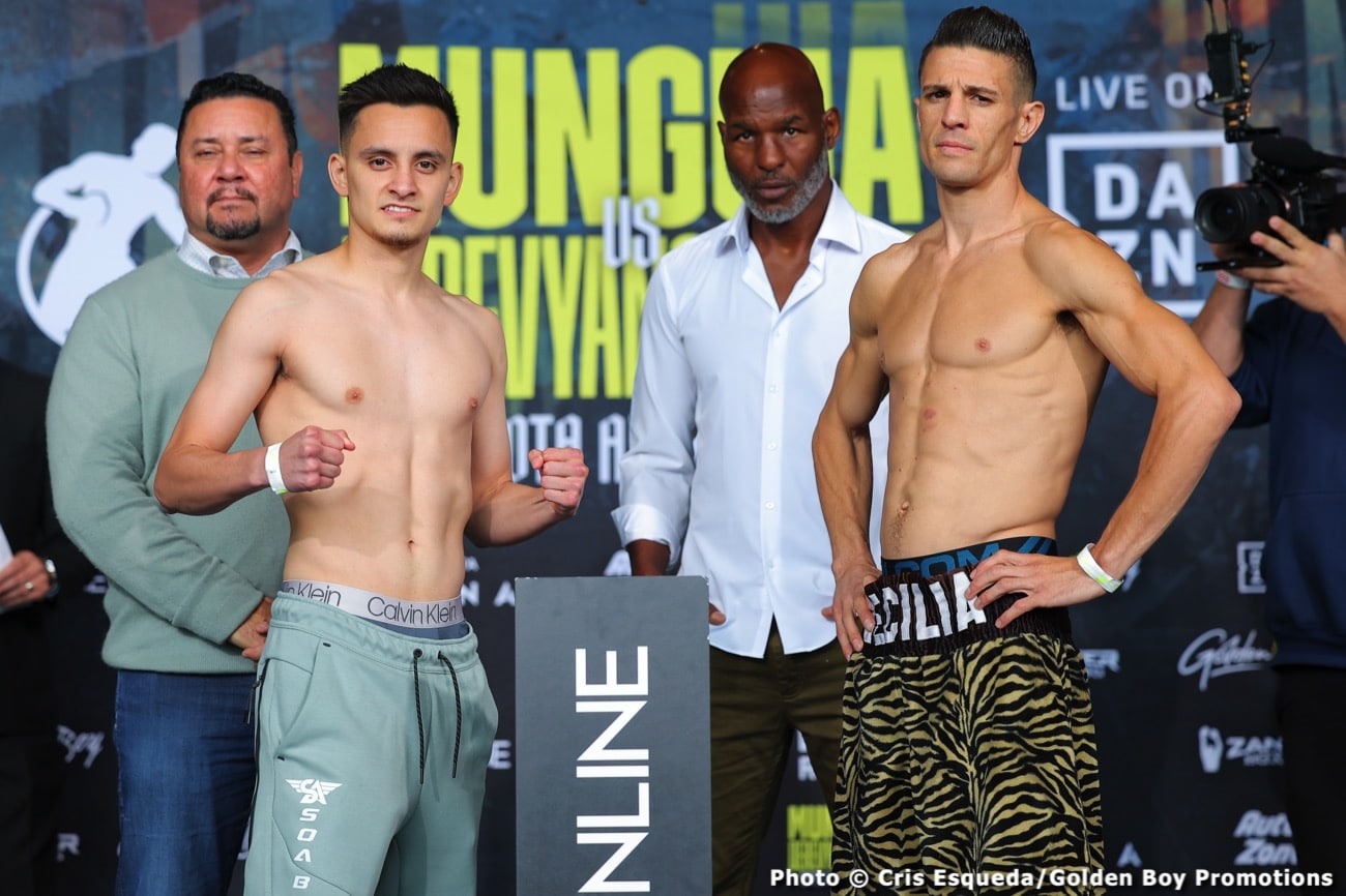 Boxing photo: Jaime Munguia, Sergiy Derevyanchenko image Weights for DAZN: Munguia vs. Derevyanchenko on Saturday night