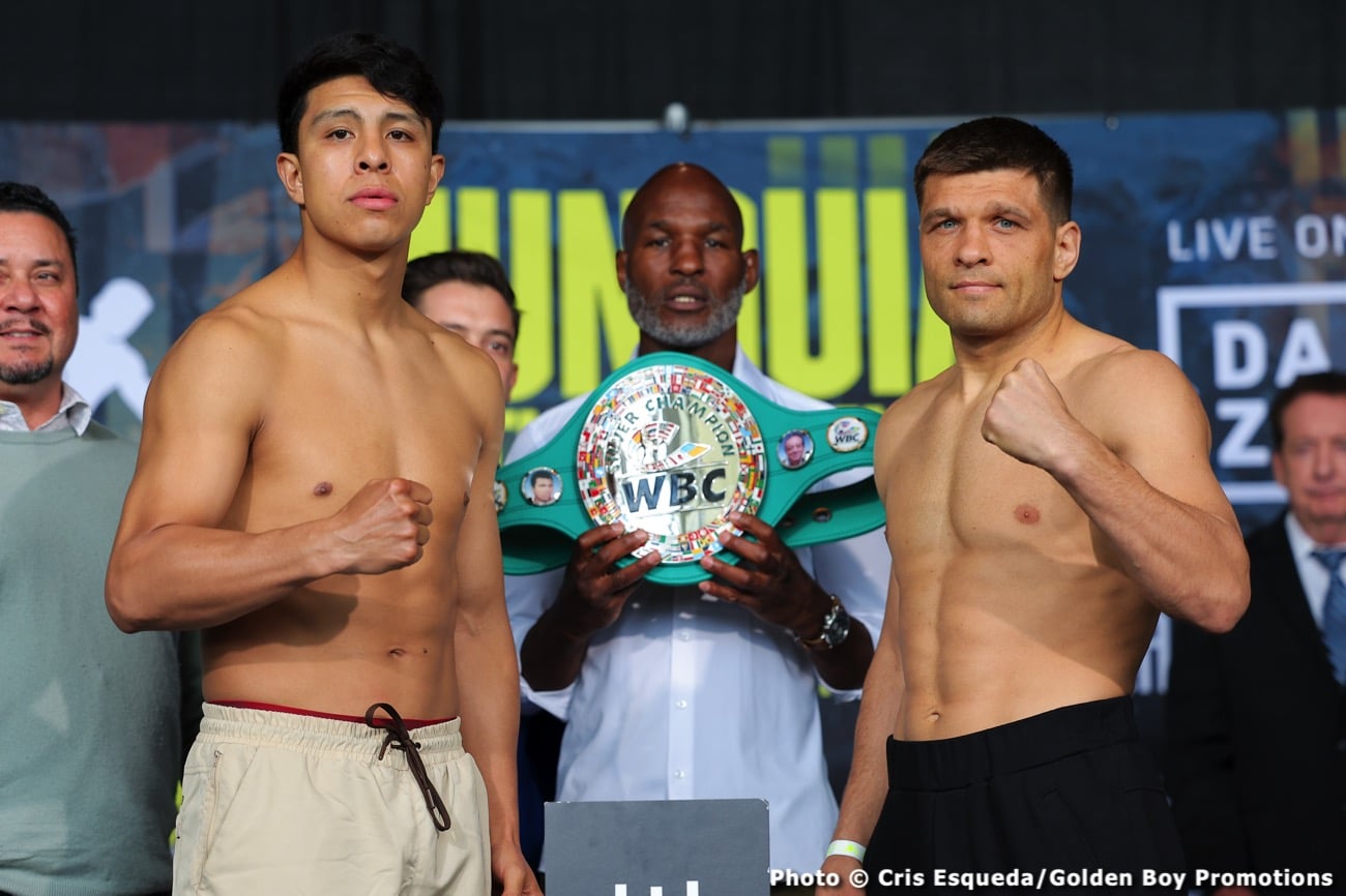 Boxing photo: Jaime Munguia, Sergiy Derevyanchenko image Weights for DAZN: Munguia vs. Derevyanchenko on Saturday night