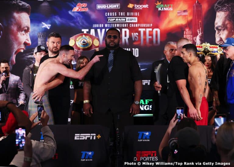 Josh Taylor and Teofimo Lopez Weigh-in: Taylor 139.8, Lopez 140