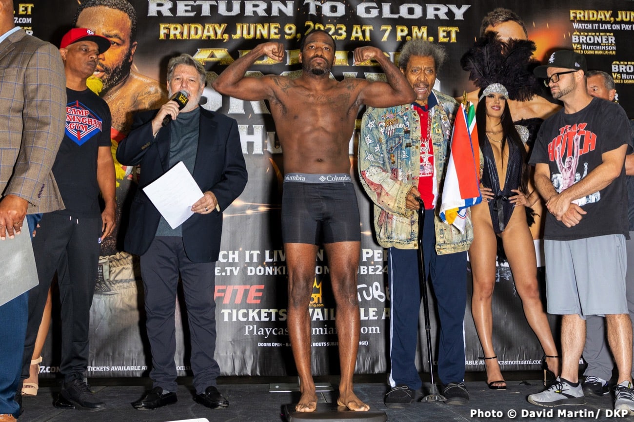 Boxing photo: Adrien Broner, Bill Hutchinson image Broner - Hutchinson official FITE TV Weights