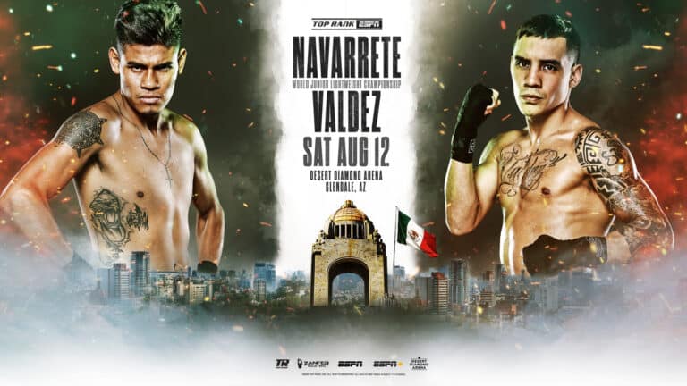 Emanuel Navarrete defends against Oscar Valdez this Saturday, August 12th on ESPN