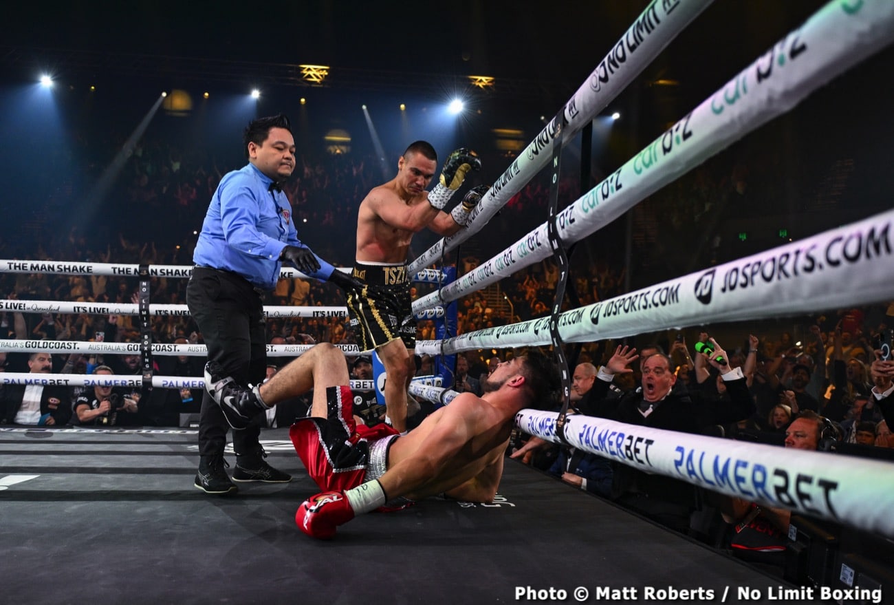 Boxing photo: Carlos Ocampo, Tim Tszyu image Tim Tszyu crushes Carlos Ocampo - Boxing results