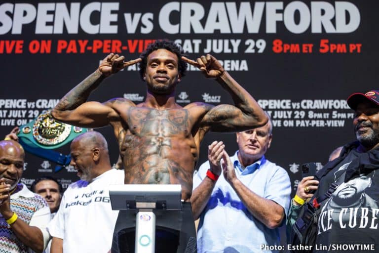 Photo: Spence on Crawford: "I'll definitely be victorious tonight" Spence on Crawford: "I'll definitely be victorious tonight"