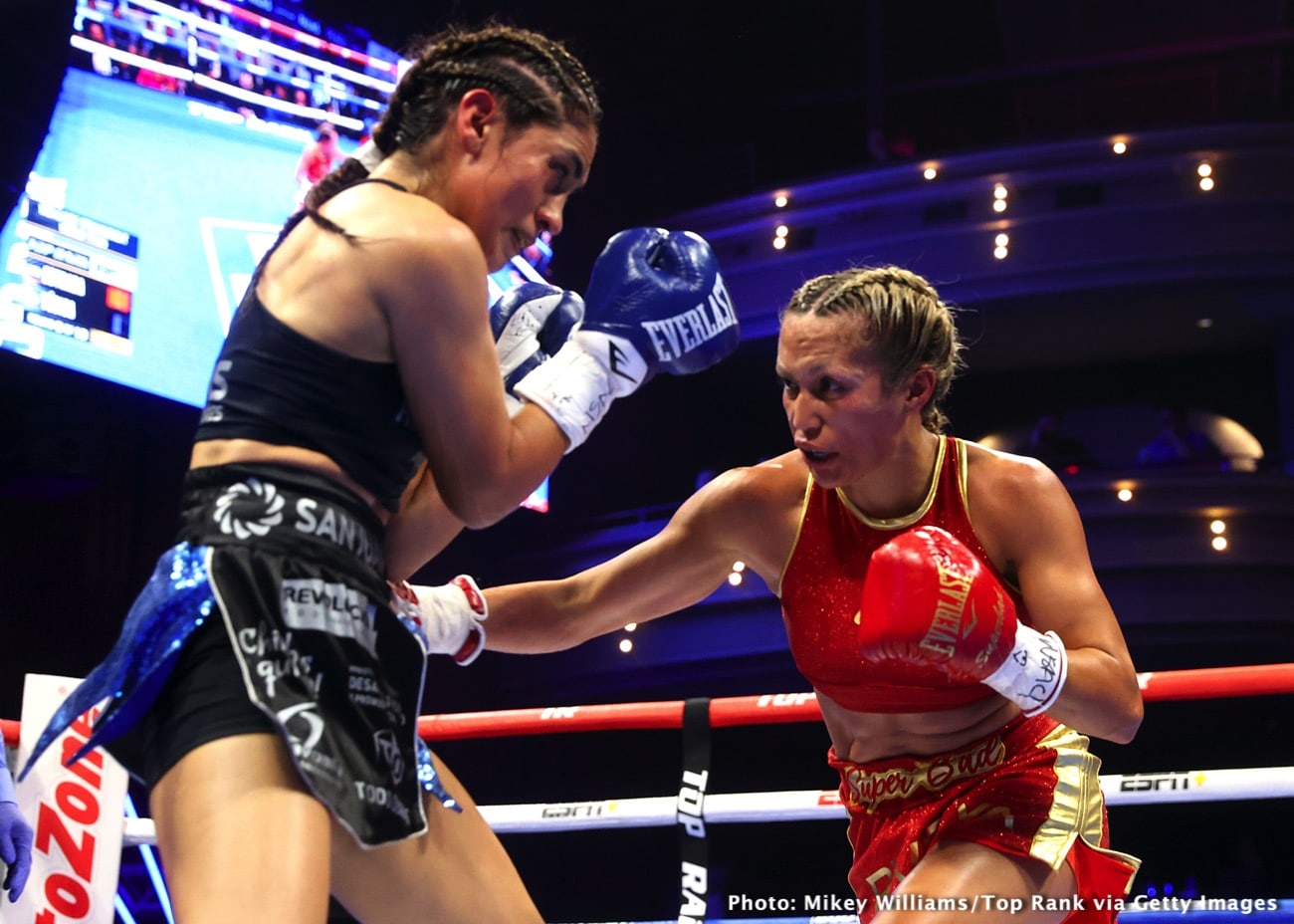 Boxing photo: Abraham Nova, Seniesa Estrada image Seniesa Estrada defeats Yudica - Boxing Results
