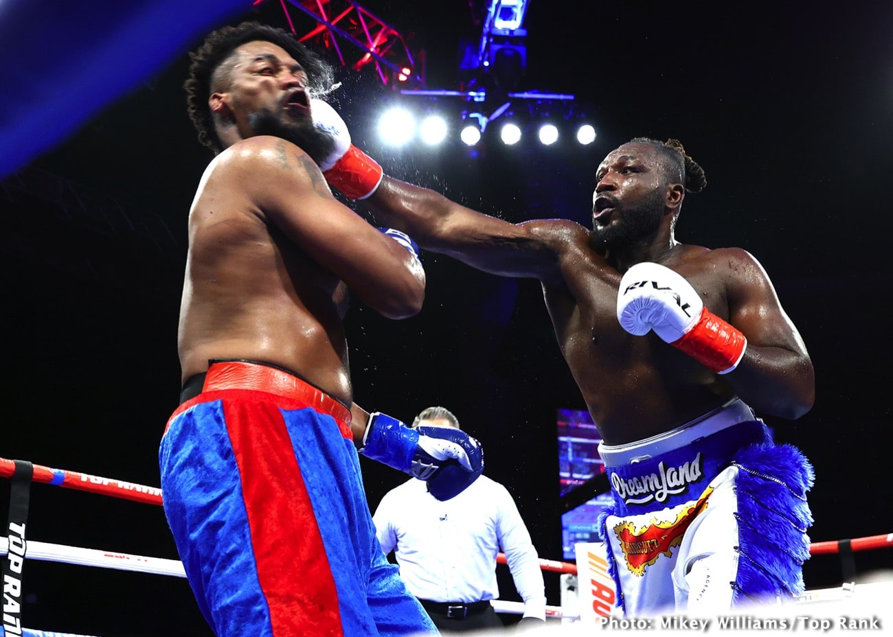 Boxing photo: Andriy Rudenko, Efe Ajagbe, Jared Anderson image Efe Ajagba Gets DQ Victory - Boxing Results