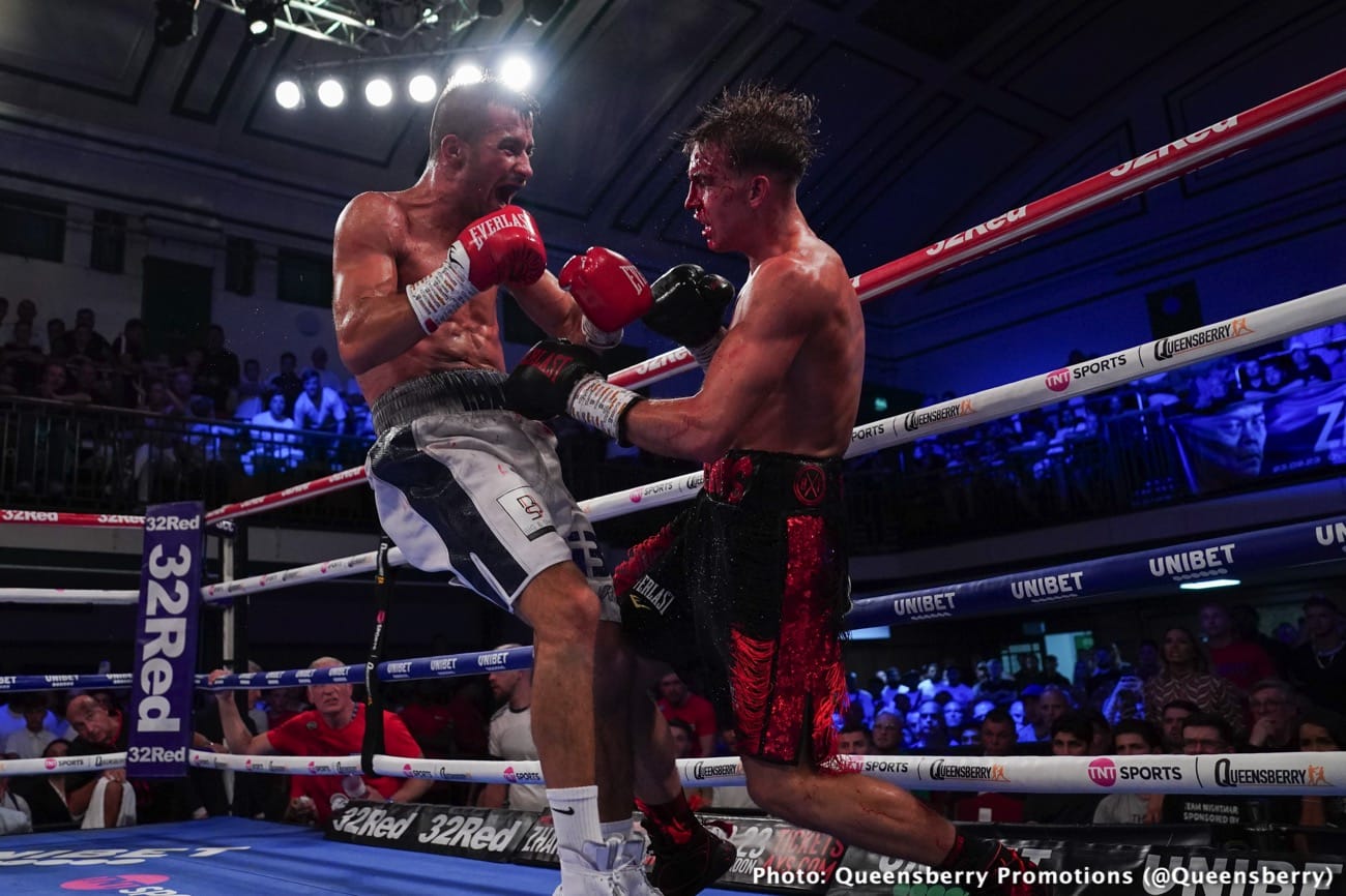 Boxing photo: Dennis McCann, Ionut Baluta image Bloody Hell! Dennis McCann-Ionut Baluta War Ends A Technical Draw Due To Horrific Cut
