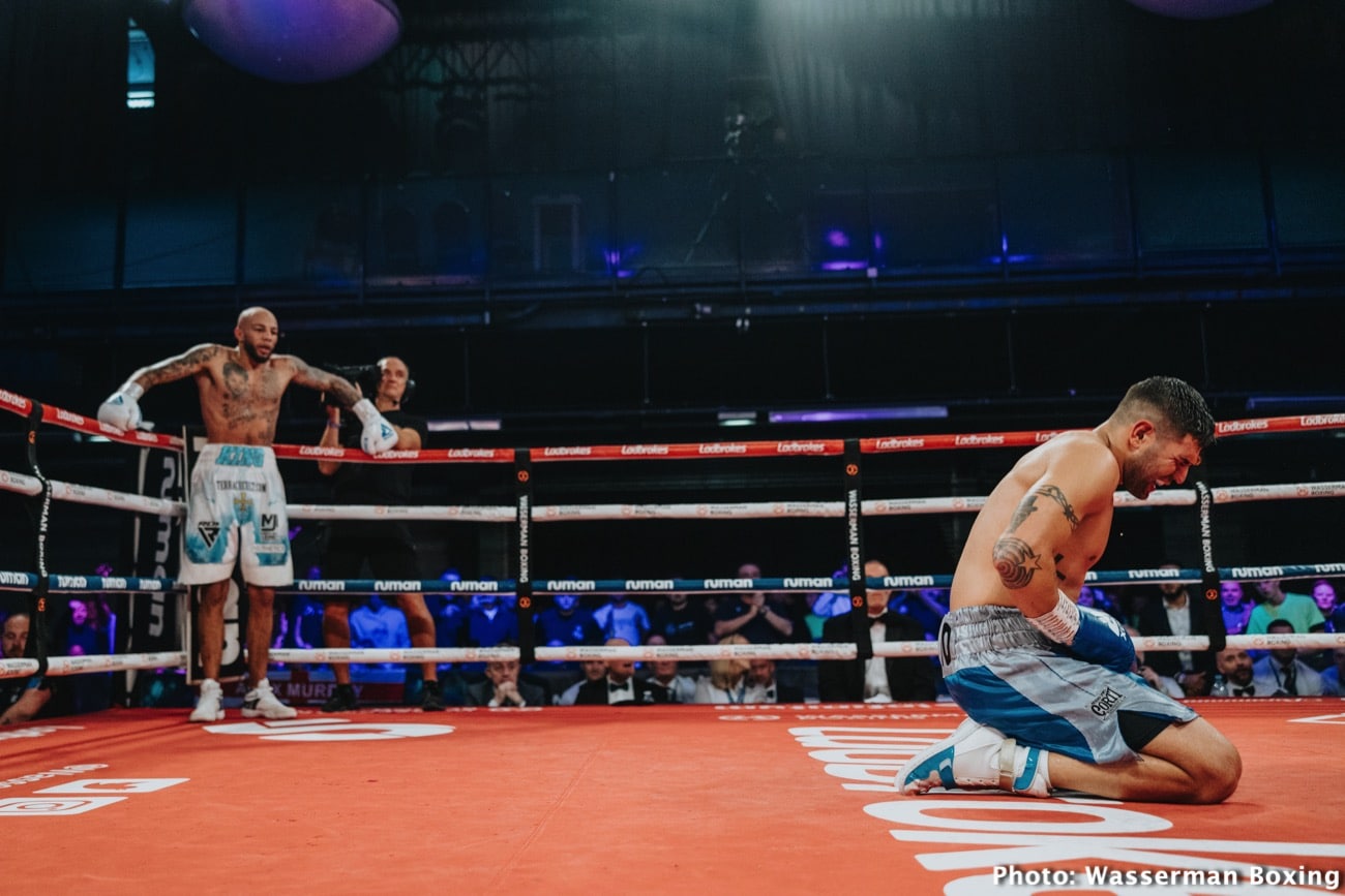 Boxing photo: Lyndon Arthur image Arthur climbs off canvas to stop Suarez in dramatic IBO clash - Boxing Results