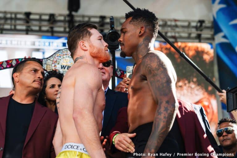 Canelo Alvarez, Jermell Charlo "Commission" Weigh-In Done: Both Men Weigh The Same At 167.4 Pounds