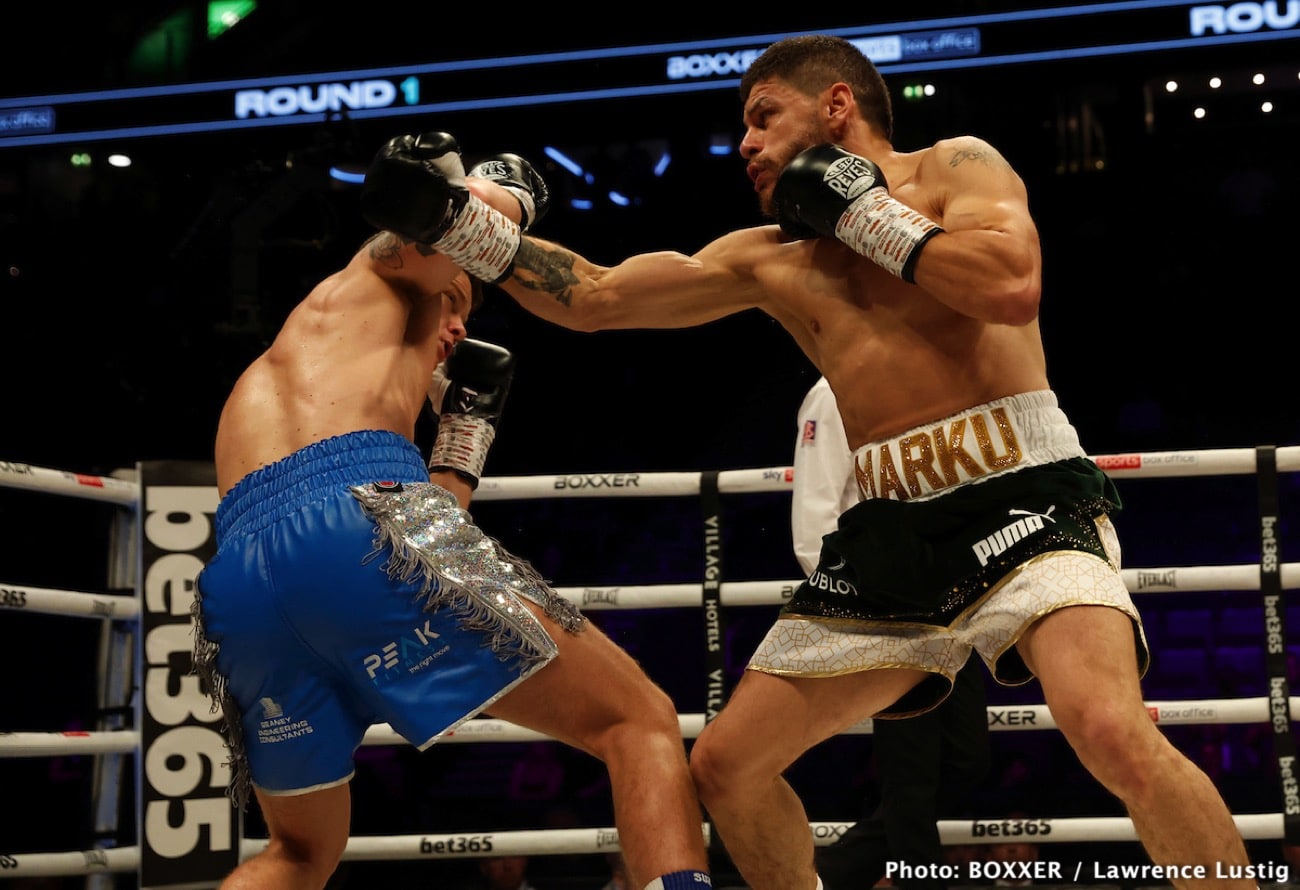 Boxing photo: Florian Marku image Florian Marku Blasts Out Dylan Moran In A Round - Boxing Results