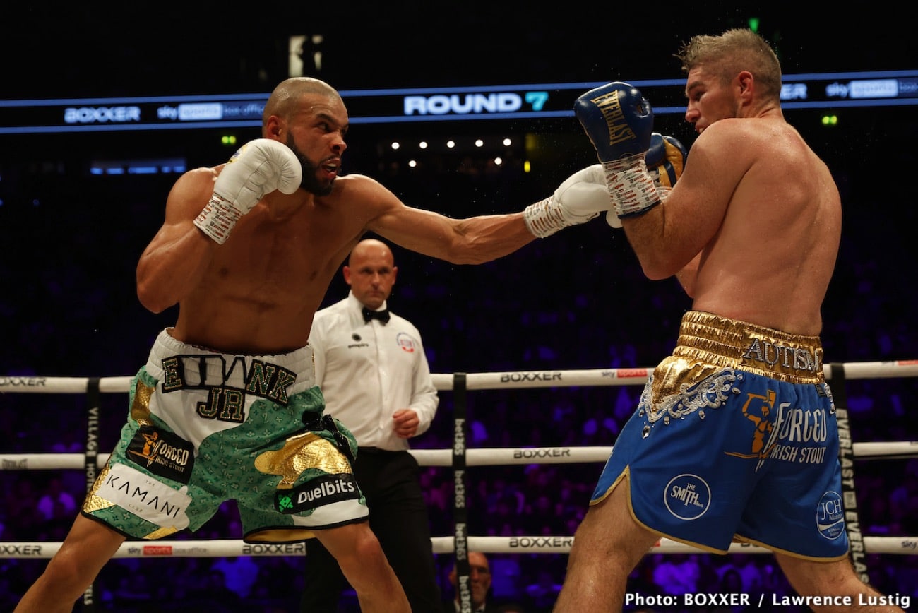 Boxing photo: Chris Eubank Jr, Liam Smith image Chris Eubank Jr. stops Liam Smith in 10th round TKO - Boxing Results