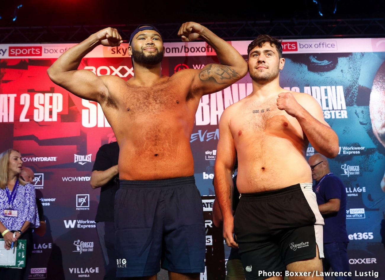 Boxing photo: Chris Eubank Jr, Liam Smith image Smith vs. Eubank Jr. Official ESPN+ / Sky Sports Weights