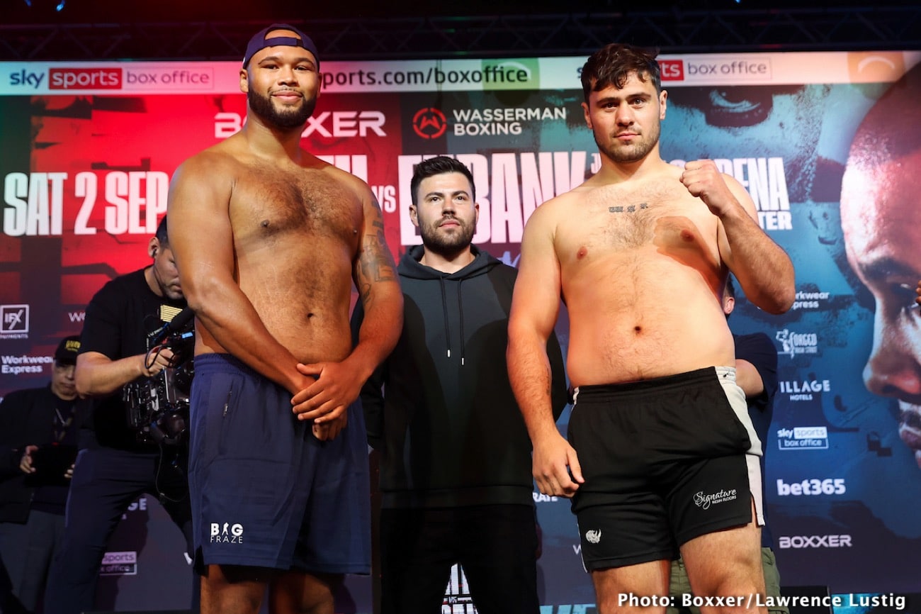 Boxing photo: Chris Eubank Jr, Liam Smith image Smith vs. Eubank Jr. Official ESPN+ / Sky Sports Weights