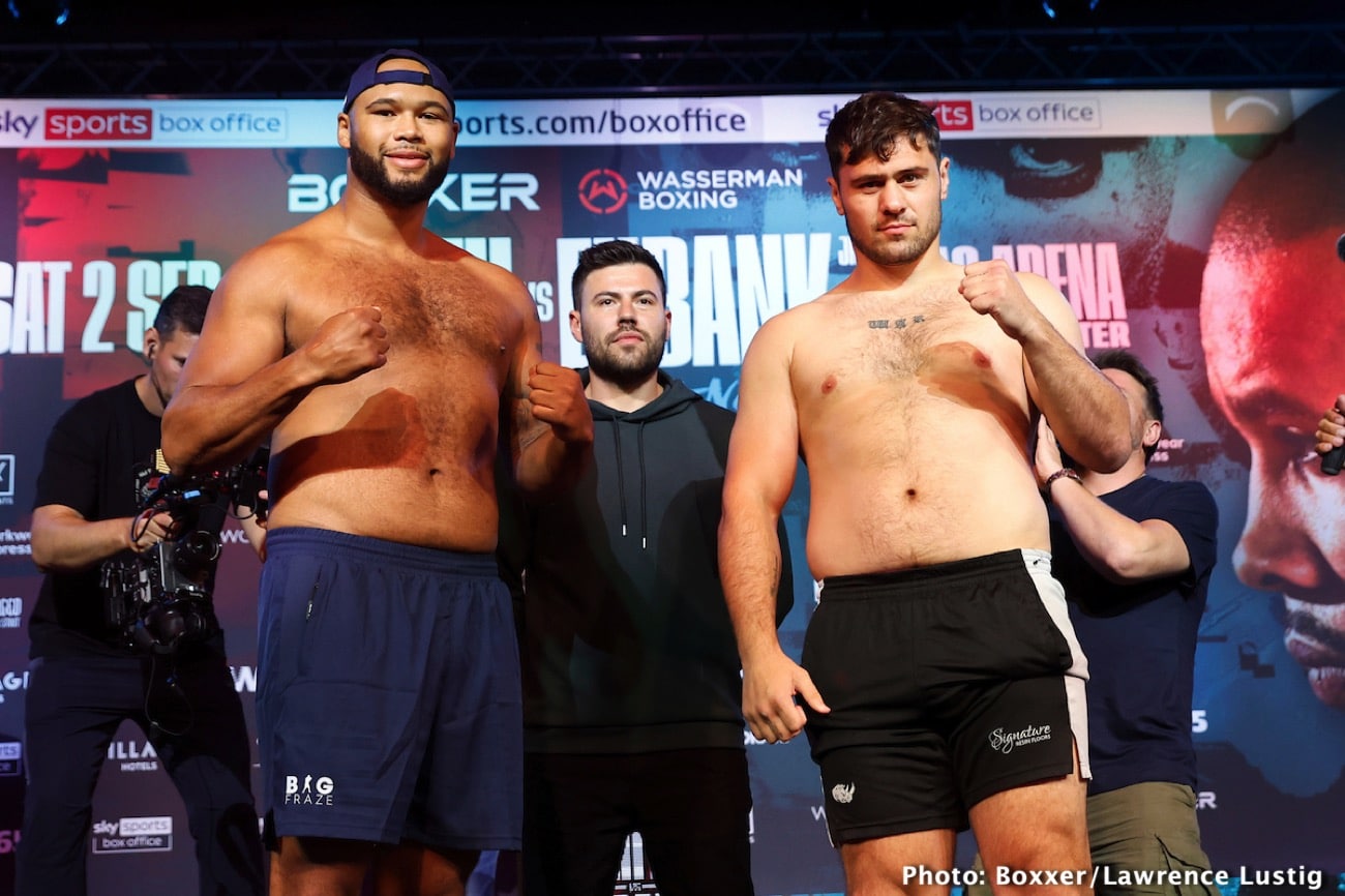 Boxing photo: Chris Eubank Jr, Liam Smith image Smith vs. Eubank Jr. Official ESPN+ / Sky Sports Weights