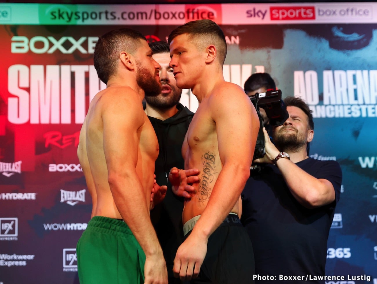Boxing photo: Chris Eubank Jr, Liam Smith image Smith vs. Eubank Jr. Official ESPN+ / Sky Sports Weights