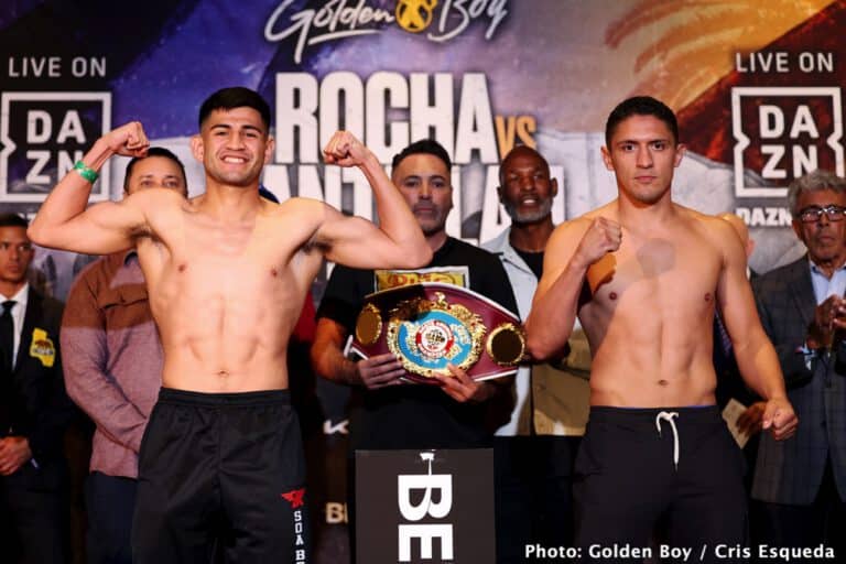 DAZN weights: Rocha vs. Santillan - for Saturday night