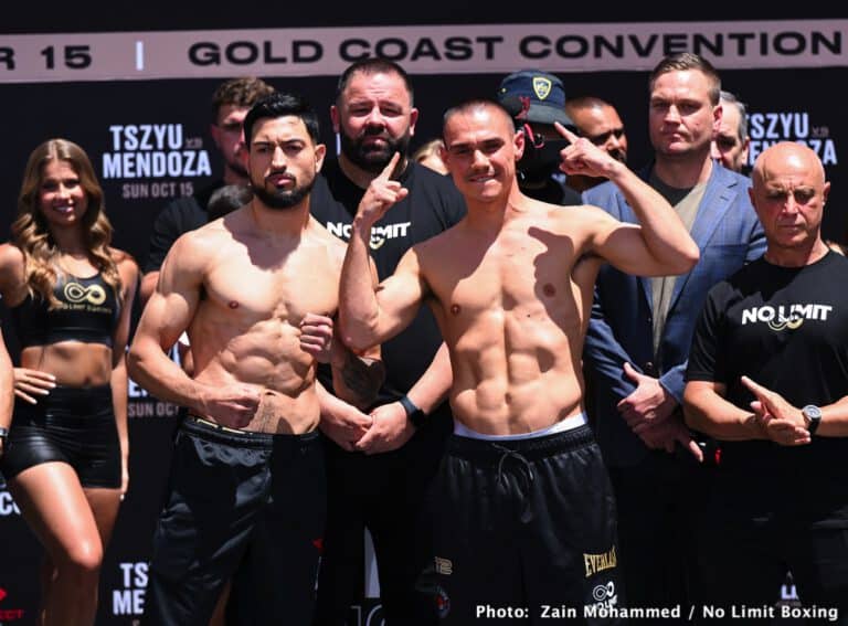 Showtime weights for tonight: Tszyu vs. Mendoza