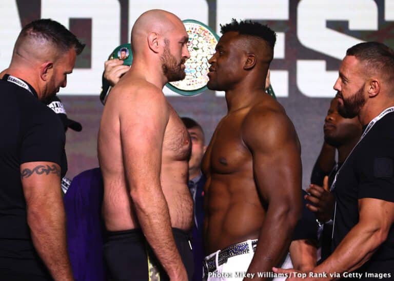Tyson Fury, Francis Ngannou Official Weigh In Results: Fury 277, Ngannou 272