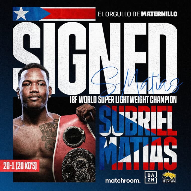 Subriel Matias Joins Matchroom Boxing, Signs Multi-Fight Deal