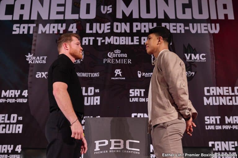 Canelo Looks Confident During First Face Off with Munguia