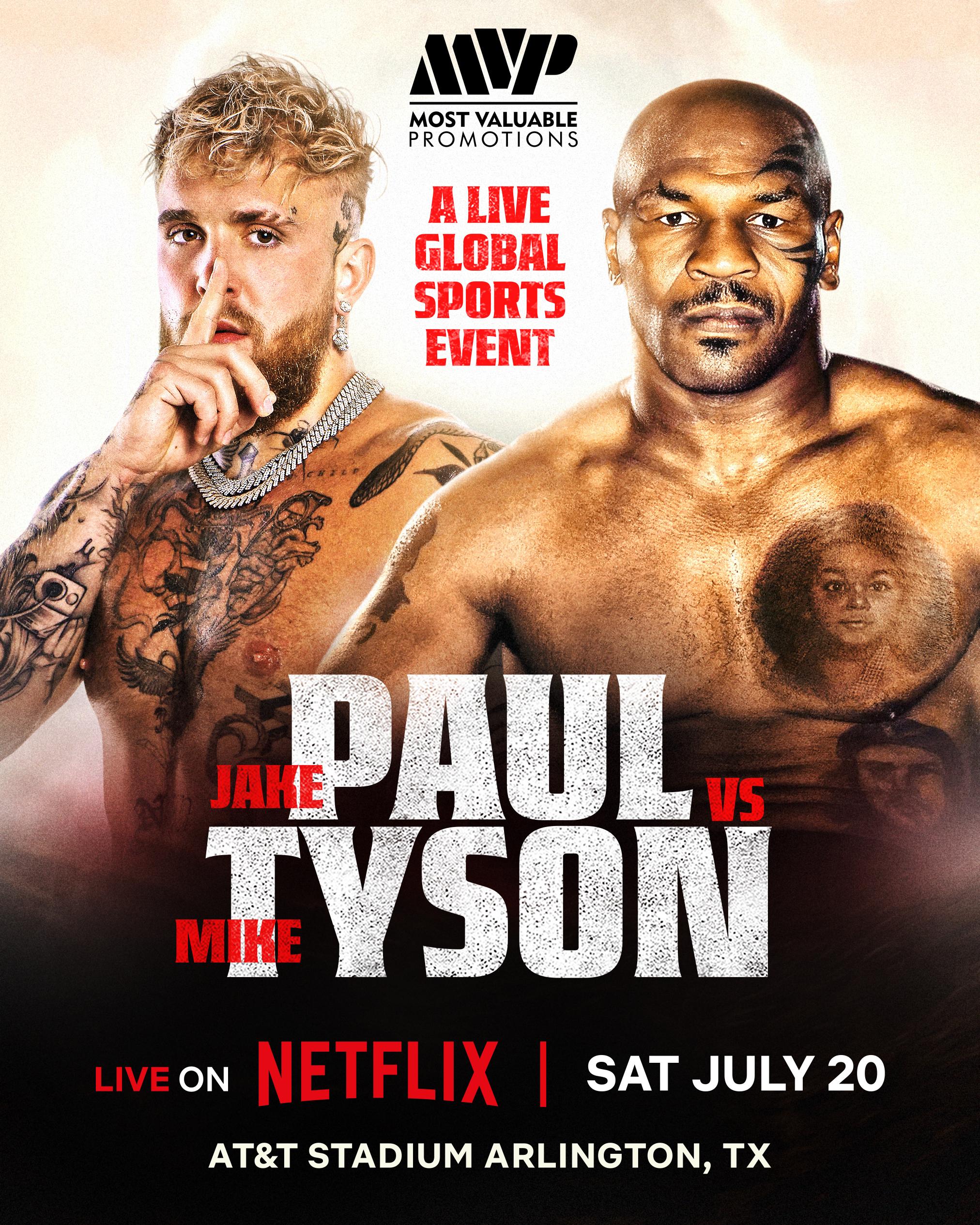 Mike Tyson Vs. Jake Paul Official For July 20 at The AT&T Stadium in Dallas!