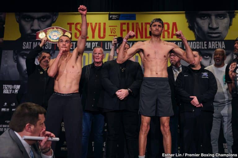 Tszyu - Fundora and Romero - Cruz PPV.com weigh in results