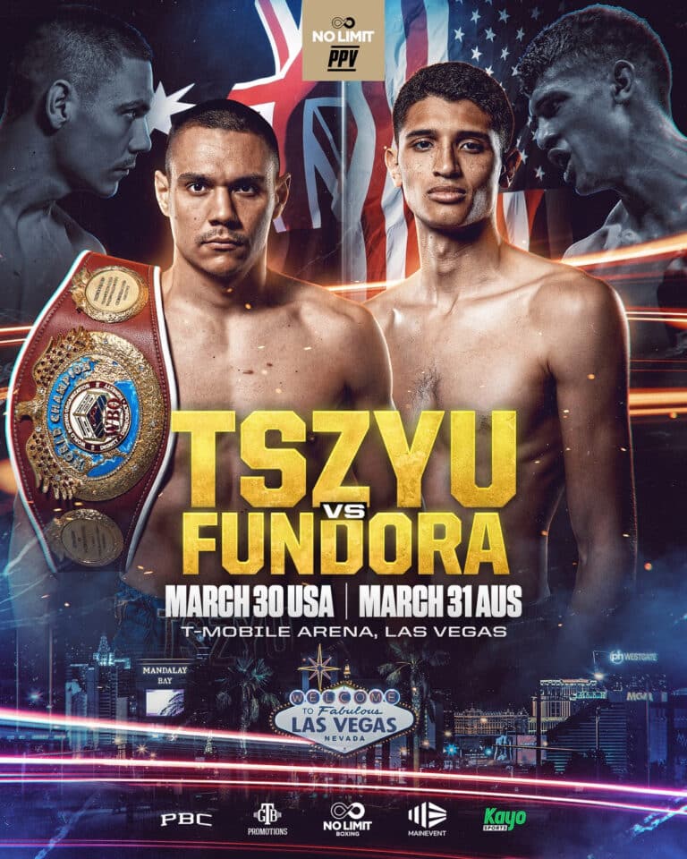 Fundora Aims for Upset Against Tszyu in Title Clash this Saturday on Prime PPV