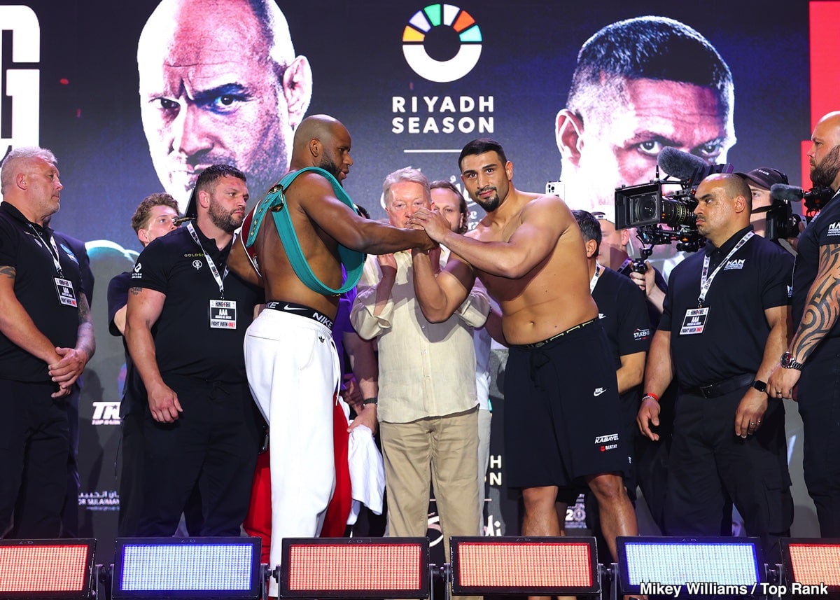 The Official Weights Are In: Tyson Fury 262 Pounds, Oleksandr Usyk 223.5 Pounds