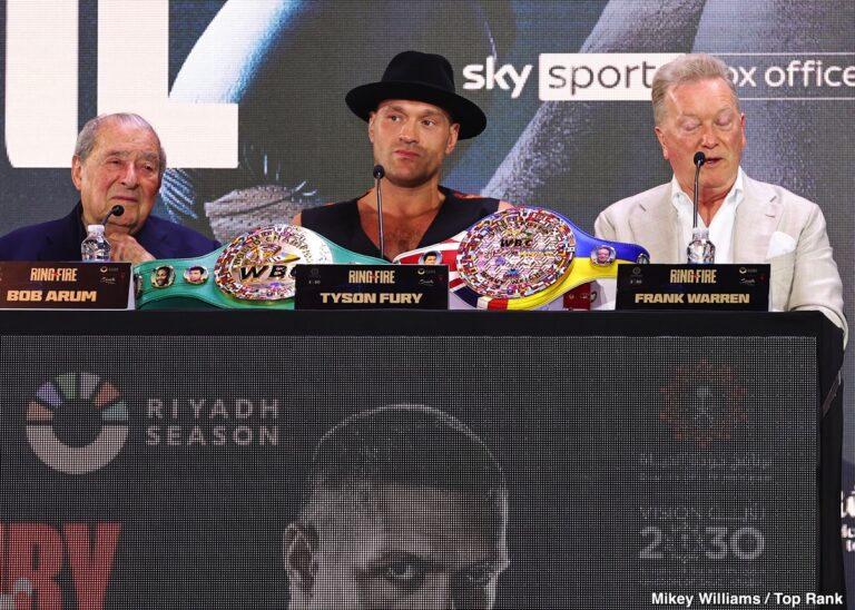 Bob Arum Tyson Fury Frank Warren